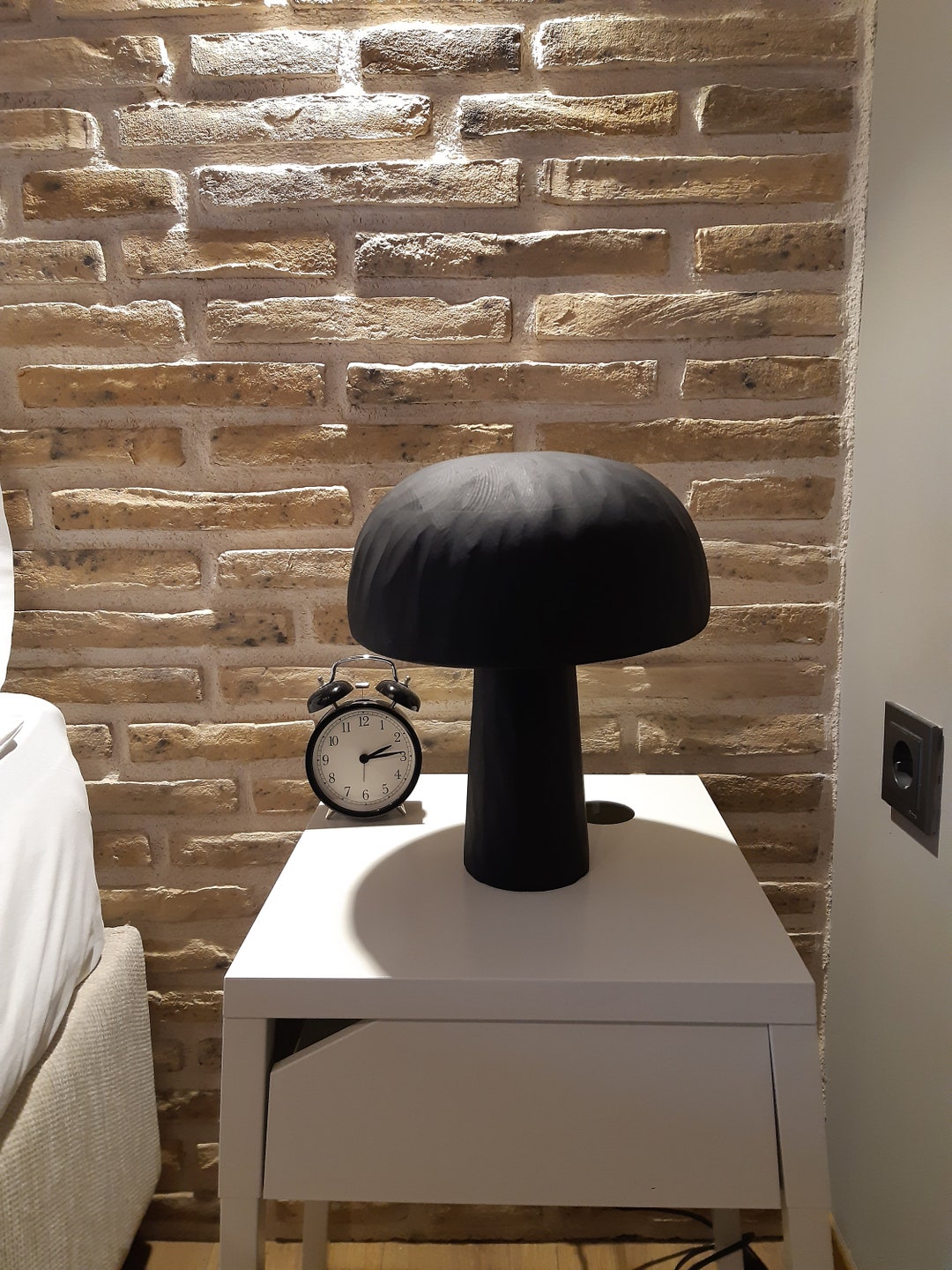 Black Wooden Table Lamp Bedside Table Lamp Decorative Etsy