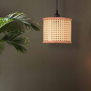 Wicker Pendant light , wooden Handmade light