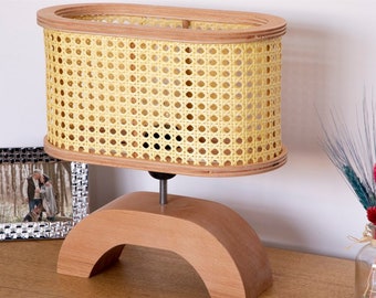 Handmade table lamp , Wicker table lamp , bedside table lamp