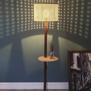 Wooden Floor Lamp , Wicker floor lamp