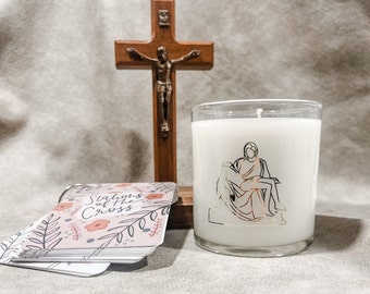 Lenten Prayer Bundle  | Catholic Candles | Prayer Candles | Catholic Decor | Home Prayer Altar Table |  Crucifix |  Stations of the Cross