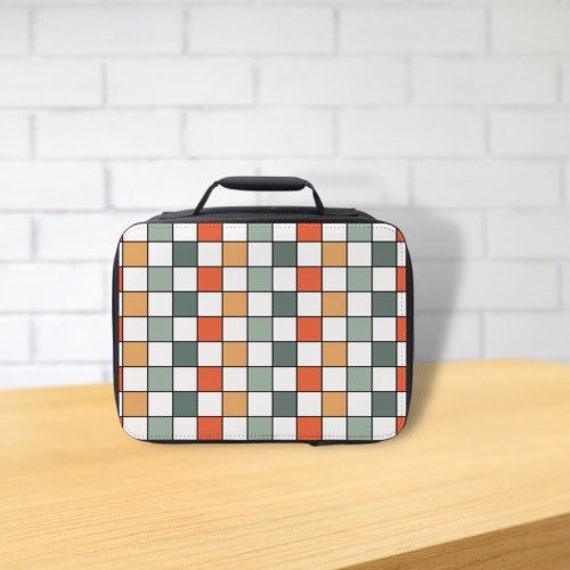 Retro Checkered Lunch Box Insulated Lunch Box 