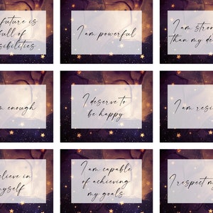 45 Powerful Galaxy Positive Affirmation Cards for Teens & Adults!
