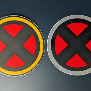 Klassieke gele/grijze vinylsticker met X-Men-logo, 3 inch