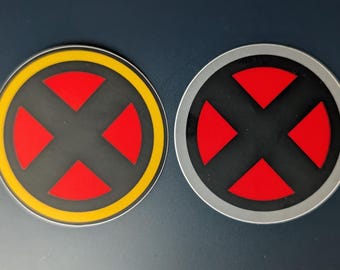 Classic X-Men Logo 3" Yellow/Grey Border Vinyl Sticker