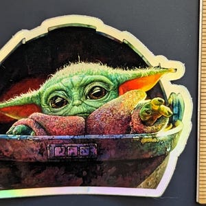 Grogu Vinyl Holographic Sticker