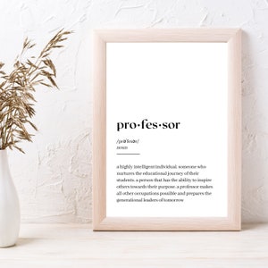 Professor Gift, Professor Definition, Professor Birthday Gift, Professor Christmas Gift, Gift for Mentor, Printable