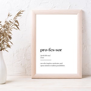 Professor Gift, Professor Definition, Professor Birthday Gift, Professor Christmas Gift, Gift for Mentor, Printable