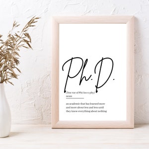 PhD Gift, PhD Definition, PhD Birthday Gift, PhD Christmas Gift, Gift for Professor, Printable
