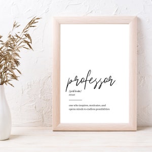 Professor Gift, Professor Definition, Professor Birthday Gift, Professor Christmas Gift, Gift for Mentor, Printable