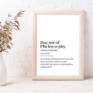 PhD Definition Print: Doktor der Philosophie Geschenk (Digitaler Download)