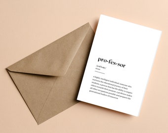 Professor Definition Karte: Geschenk für Mentor (Digitaldruck)