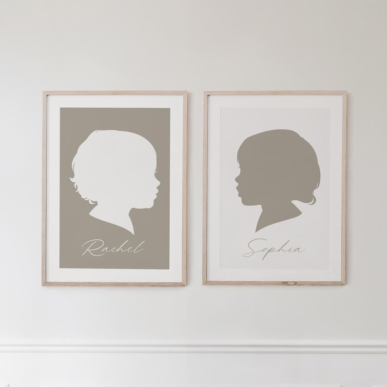 Custom Silhouette Portrait: Personalized Family Wall Art - Etsy