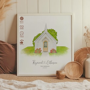 Gepersonaliseerde aquarel locatie print, aangepaste trouwlocatie schilderij, bruiloft schilderij cadeau, locatieschets, cadeau van foto, cadeau stel