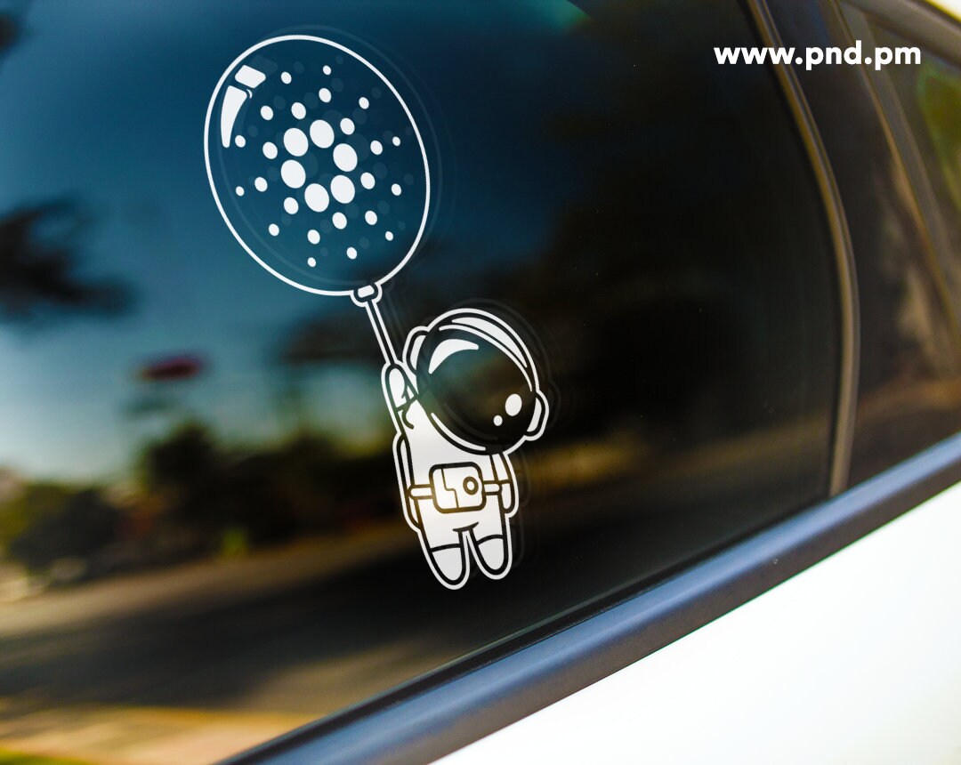 Cardano ADA Balloon Moon Astronaut Vinyl Decal Sticker for Car, Yeti ...