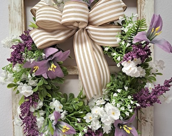 Rustic Wooden Window Wreath