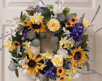 Farmer's Market Style Sunflower Wreath