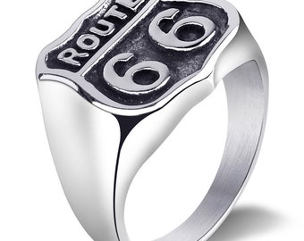 Details about Men's Route 66 Motorcycle Biker Ring Stainless Steel Interstate 66 Ring Jewelry! Details about Men's Route 66 Motorcycle Biker Ring Stainless Steel Interstate 66 Ring Jewelry!