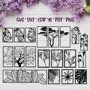 Three Panel Set, SVG, DXF, AI digital vector design for plasma and laser cutting or printing | Glowforge | Cricut | Wall decor