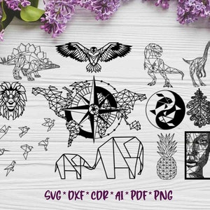 Geometric vector files | SVG, DXF, AI digital vector design for plasma and laser cutting or printing | Glowforge | Cricut | Wall decor
