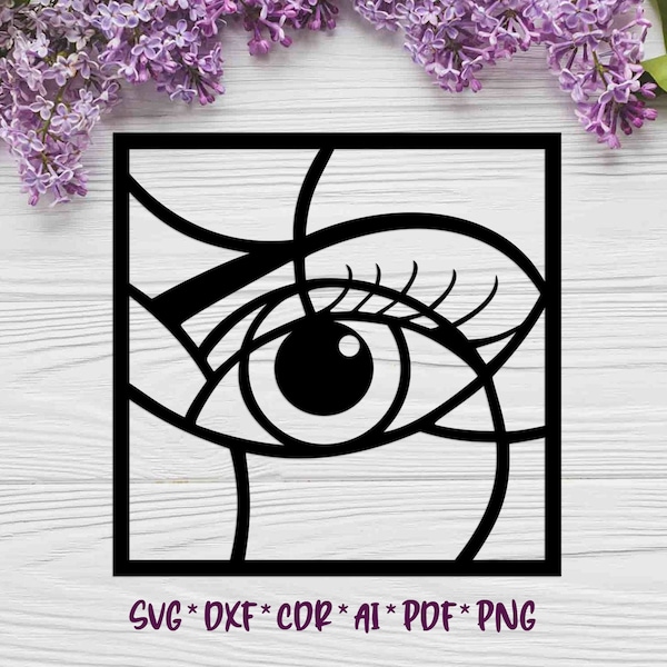 Eye | Abstraction | SVG, DXF, AI digital vector design for plasma and laser cutting or printing | Glowforge | Cricut | Wall decor