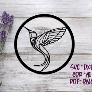 Bird in circle, SVG, DXF, AI digital vector design for plasma and laser cutting or printing | Glowforge | Cricut | Wall decor, Abstraction