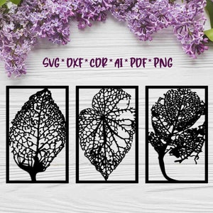 Autumn Leaves Panels, SVG, DXF, AI digital vector design for plasma and laser cutting or printing | Glowforge | Cricut | Wall decor