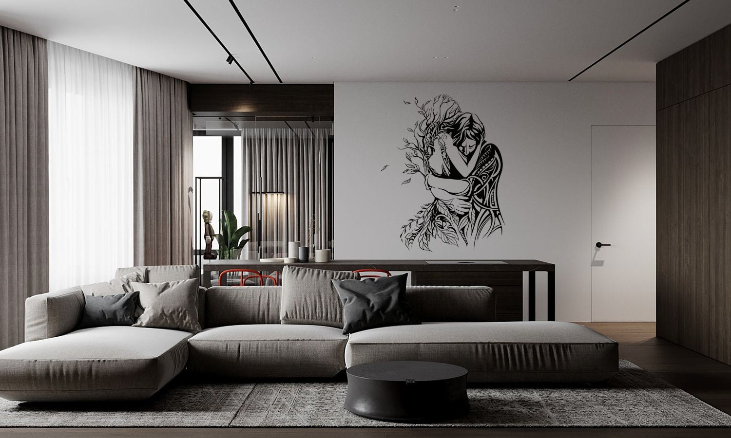 Man Woman Tree Leaves SVG DXF AI Digital Vector Design - Etsy