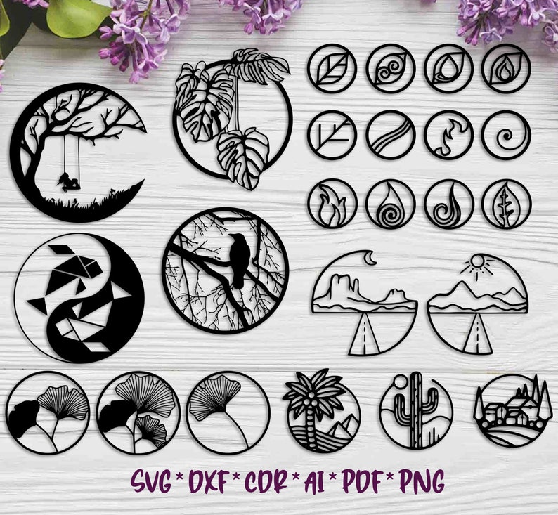 Dxf File Rounds Panel Round Panels | SVG, DXF, AI Digital Vector Design for Plasma and Laser ...