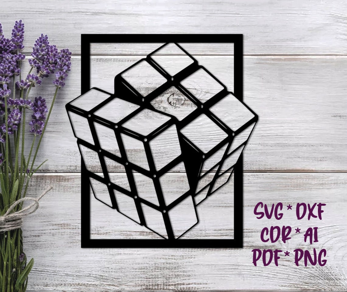 Rubik's Cube Panel, SVG, DXF, AI Digital Vector Design for Plasma and