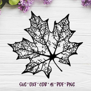 Herbst Ahornblatt | SVG, DXF, AI digitale Vektordateien für Plasma und Laserschneiden oder Drucken | Glowforge | Cricut | Wanddekoration