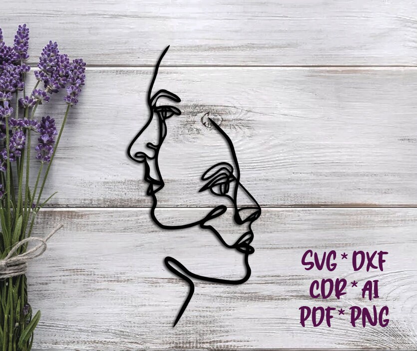 Two Faces, SVG, DXF, AI Digital Vector Design for Plasma and Laser ...