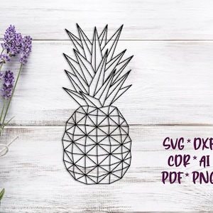 Pineapple | Geometric | SVG, DXF, AI digital vector design for plasma and laser cutting or printing | Glowforge | Cricut | Wall decor