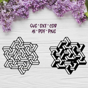 Abstract Paradox | SVG, DXF, AI digital vector design for plasma and laser cutting or printing | Glowforge | Cricut | Wall decor