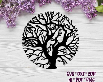Tree Сircle, SVG, DXF, AI digital vector files for plasma and laser cutting or printing | Nordic, Tree of life | Wall decor, Abstraction