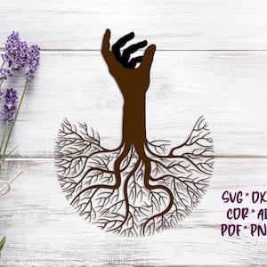 Arm Tree Root | SVG, DXF, AI digital vector design for plasma and laser cutting or printing | Glowforge | Cricut | Wall decor, Abstraction