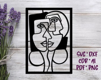 Picasso Panel 5, SVG, DXF, AI digital vector design for plasma and laser cutting or printing | Glowforge | Cricut | Wall decor, Abstraction