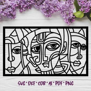 Picasso 10, SVG, DXF, AI digital vector design for plasma and laser cutting or printing Glowforge Cricut Wall art, Abstraction image 1