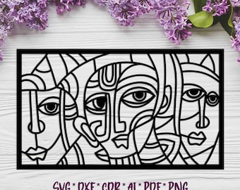 Picasso 10, SVG, DXF, AI digital vector design for plasma and laser cutting or printing | Glowforge | Cricut | Wall art, Abstraction