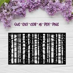 Birch Panel 2 | SVG, DXF, AI digital vector design for plasma and laser cutting or printing | Glowforge | Cricut | Wall decor, Abstraction