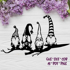 Gnomes, SVG, DXF, AI digital vector design for plasma and laser cutting or printing | Glowforge | Cricut | Wall decor, Abstraction