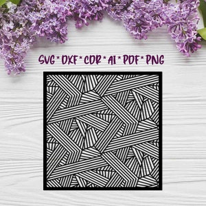 Abstract Lines Panel, SVG, DXF, AI digitale vector ontwerp voor plasma en lasersnijden of afdrukken | Glowforge | | Cricut Wanddecoratie