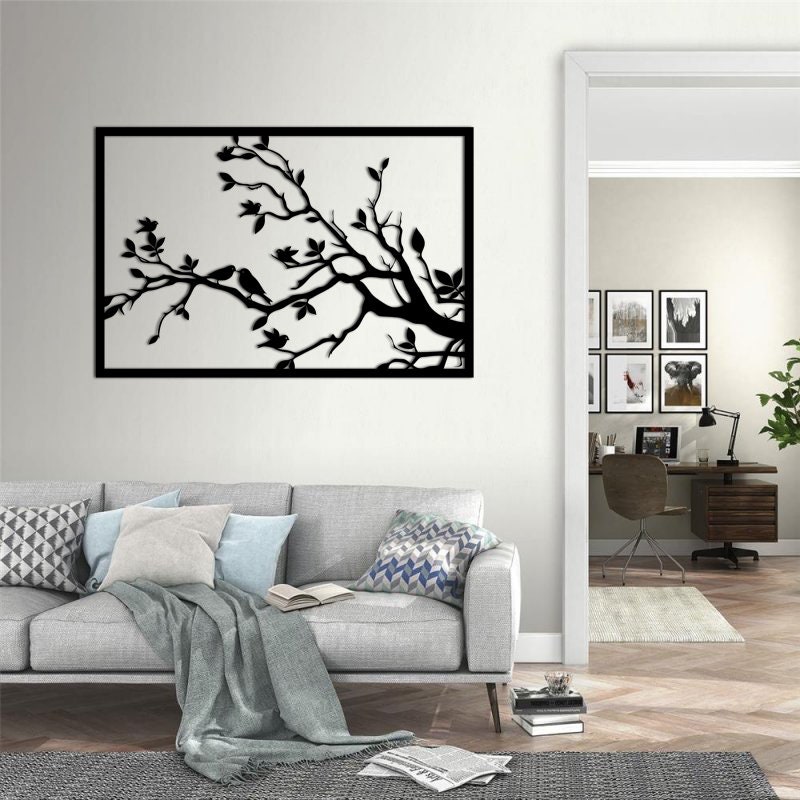 Branch With Birds Panel SVG DXF AI Digital Vector Design | Etsy