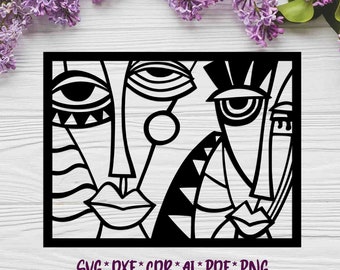 Picasso Panel 8, SVG, DXF, AI digital vector design for plasma and laser cutting or printing | Glowforge | Cricut | Wall decor, Abstraction