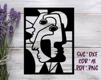 Picasso Panel 4, SVG, DXF, AI digital vector design for plasma and laser cutting or printing | Glowforge | Cricut | Wall decor, Abstraction