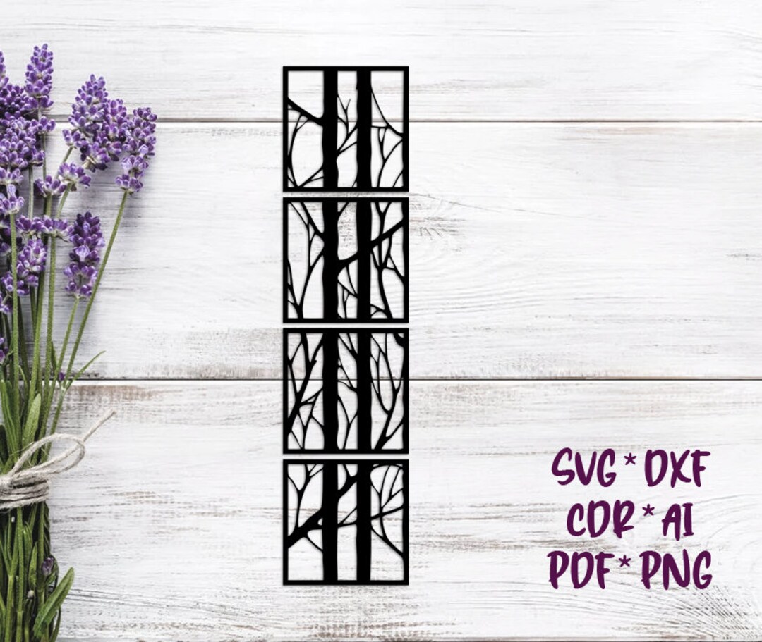 4 Pieces Forest SVG, DXF, AI Digital Vector Design for Plasma and Laser