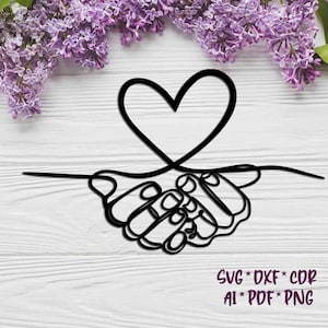Heart in hands, SVG, DXF, AI digital vector design for plasma and laser cutting or printing | Glowforge | Cricut | Wall decor, Abstraction