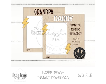 Rad Dad Fotorahmen Kühlschrankmagnet Laser geschnitten SVG-Datei (digitaler Download)