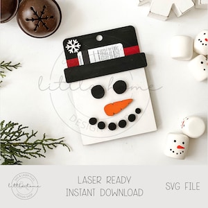 Weihnachten Geschenkkartenhalter zwar, Schneemann Geschenkkartenhalter Laserdatei, Weihnachtsverzierung Geschenkkartenhalter Laserdatei