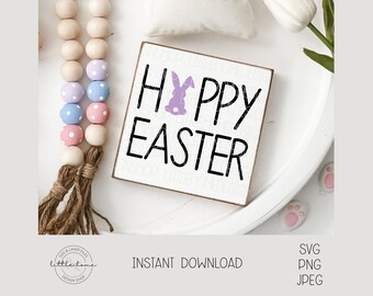 Happy Easter Sign SVG, Farmhouse Easter DIY Printable (Digital Download)
